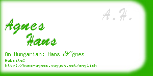 agnes hans business card
